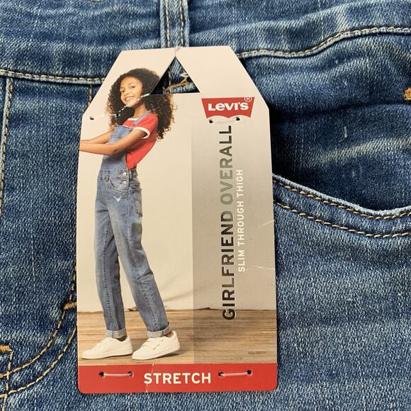 NWT Levi's Girlfriend Overalls Stretch Slim Fit Youth Girls Size 12 Regular - Picture 7 of 16